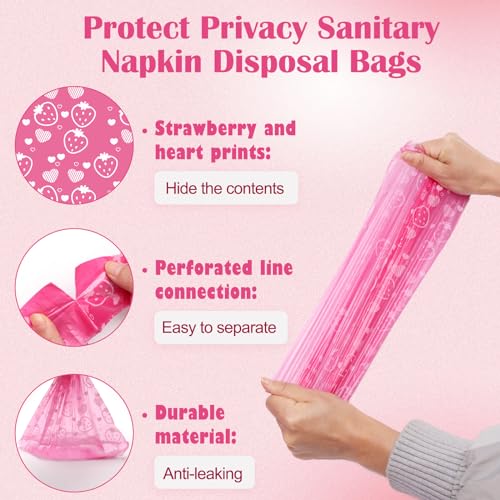 150Pcs Sanitary Napkin Disposal Bags, Luxiv Pink Disposable Sanitary Bag Personal Care Disposal Bags
